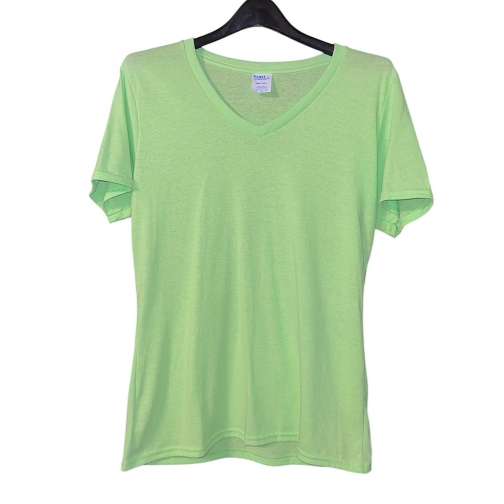 Port & Company Lime Green Cotton Shirt Women’s Medium